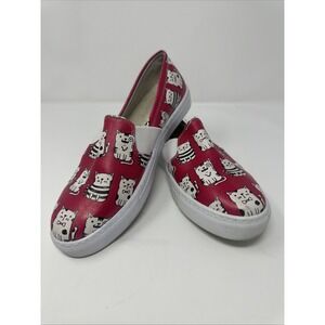 Magenta Tuxedo Cat Loafers Slip on Shoes By Streetfly Size 40 Or 7.5 US